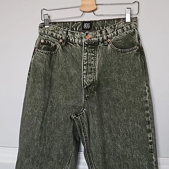 Urban Outfitters BDG Slim Straight Acid Green Jeans 30 Button Fly - Picture 2 of 11